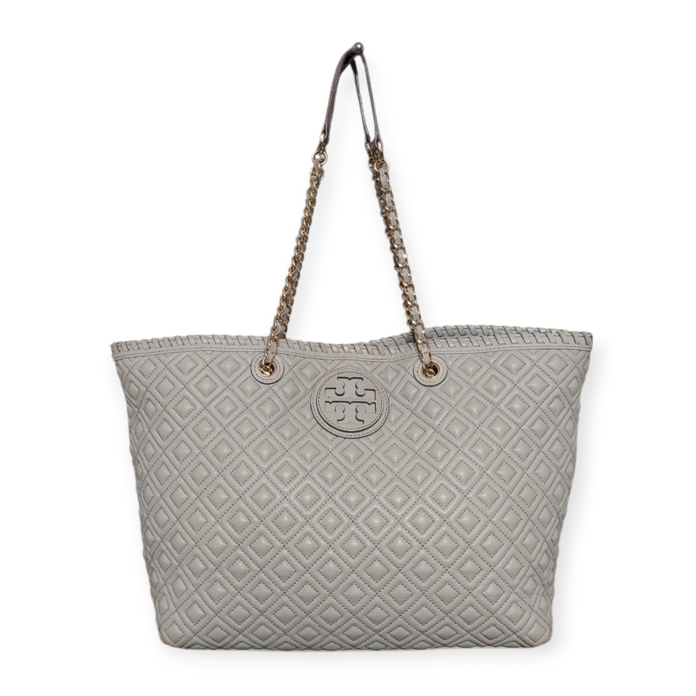 Tory Burch Quilted Shoulder Bag in Cream